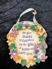 "We give thanks to God above for the gifts of home and family love" Hanging Sign