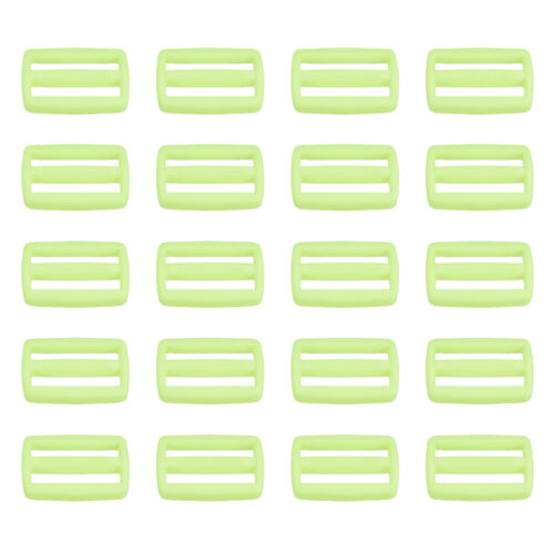 Hebillas deslizantes trideslizantes de 3/4 pulgadas, paquete de 50 sujetadores de correa de tela, verde fruta - Imagen 1 de 5
