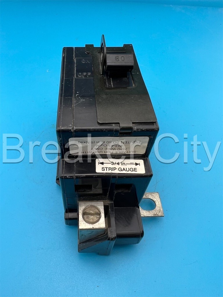 Square D 60 Amp 2 Pole Type QOM1 Circuit Breaker 240VAC Bolt On QOM60L