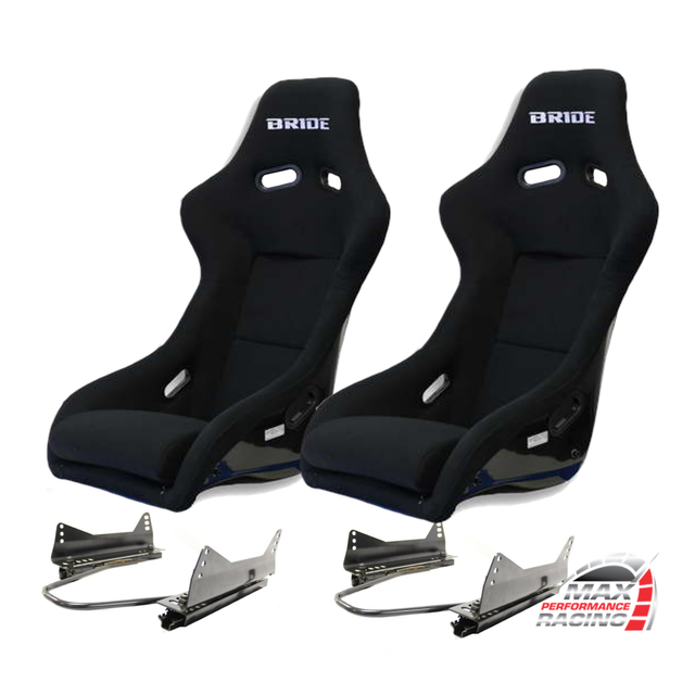 BRIDE ZETA 2 in Black Low Max PAIR Bucket Seats DRIFT RACE + Long mount