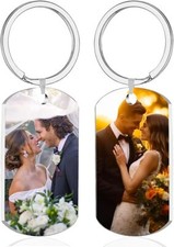 Personalized Custom Photo Keychain Picture Text Couple Anniversary Keyring Gifts