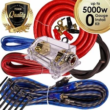 GRAVITY PRO 5000W 0 Gauge Car Amplifier Installation Wiring Kit Amp OFC Copper