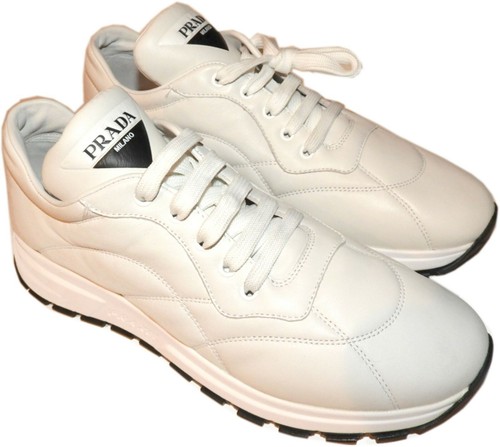 prada white leather trainers