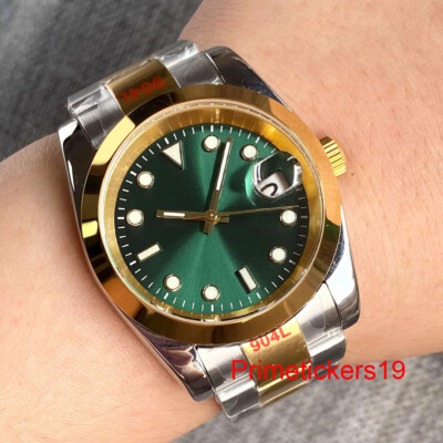 BLIGER Gold Coated 36mm/39mm Automatic Men Watch Sapphire Green Sunburst Dial