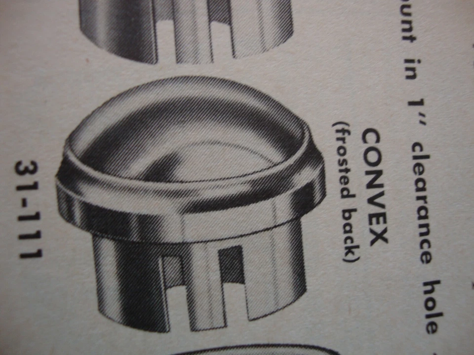 LENTE A PRESIÓN VINTAGE ROJA LISA JOYA 1" PARA LÁMPARA PILOTO DRAKE Foto 3 de 3