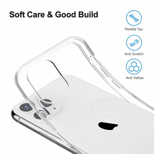 Für iPhone 11 6,1"/11 Pro Max 6,5" Crystal Clear Bumper Soft TPU Cover Case - Bild 7 von 11