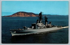 USS Worden DIG-18 Navy Guided Missile Cruiser Postcard Unposted