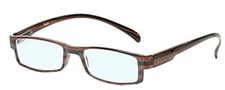 Calabria 762 Neck Hanging Blue Light Blocking Reading Glasses +2.50 Brown Stripe