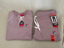 Fila Womens Midweight French Terry Crewneck Long Sleeve Sweatshirt Pant Sz M