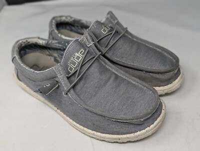 Hey Dude Wally Stretch Iron Size Women's 10/Men's Shoes Lace Up-Gray 