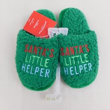 Wondershop Santa's Helper Kids Sherpa Christmas Slippers - 11-12, Green 3331