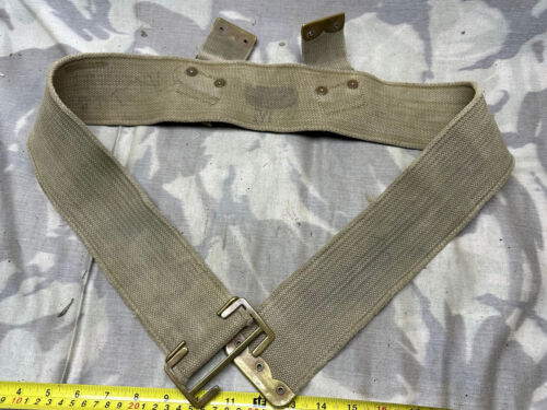Cinturón de correas original del ejército británico 08 patrones de la Primera Guerra Mundial cintura 42 - Imagen 1 de 17