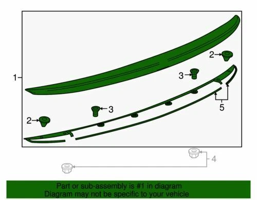 Genuine GM 2011-2016 Chevrolet Cruze Primed Rear Spoiler Assembly 95404355 - Изображение 2 из 2