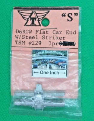 Triangle Scale Models S scale #229 Flat Car Ends w/Steel Strikers, D&RGW, pair