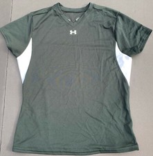 UNDER ARMOUR Women HeatGear Loose Fit Soccer ShortSleeve T Shirt Tops V Neck XS