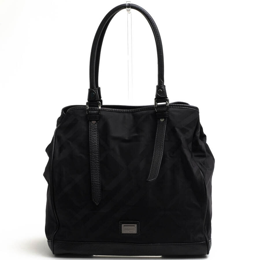 BURBERRY Tote Bag Partial Cowhide Burberry Plaid Shoulder Strap One Shoulder B