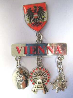 Wien Vienna Metall Charms Magnet 10 cm Souvenir Österreich (3003)