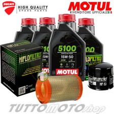 Tagliando DUCATI Hypermotard 1100 / S 2008 2009 Kit Olio Motul 5100 15W50 Filtri