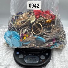 Bulk Scrap Jewelry Lot Craft Artist Up Cycle Rhinestone Bead Harvest 5.15 lbs
