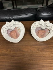 Vintage small Set of 2 heart shaped picture frames.