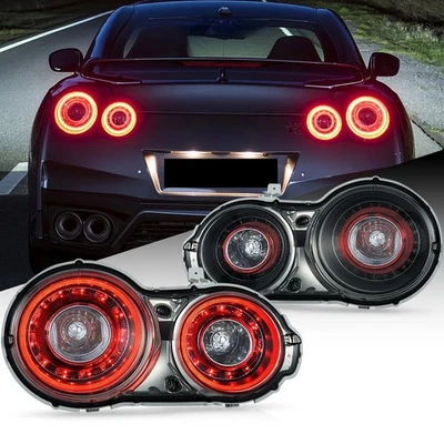Paar VLAND Grau LED DRL-Rückleuchten für Nissan GTR R35 2008-2025 Gelb Blinker - Bild 1 von 4