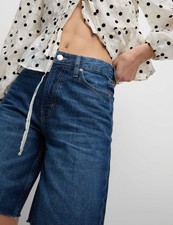 Marks & Spencer Womens Blue Cotton Bermuda Women Shorts - M&S