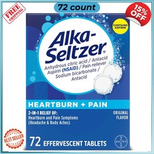 Alka-Seltzer Effervescent Tablets Original Flavor, Fast Multi-Symptom Relief