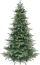 7.5ft Pre-Lit Realistic Christmas Tree with Warm White LEDs  Metal Stand