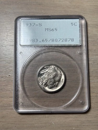1937-S Buffalo Nickel MS 65 PCGS Rattler