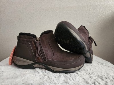 NEW! Women's Easy Spirit ANKLE  BOOTS 7.5 Epic SEEPIC Brown Suede Side Zipper