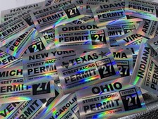 2027 Street Racing Permit Car Window Sticker Drag Racing Stickers Decals Jdm