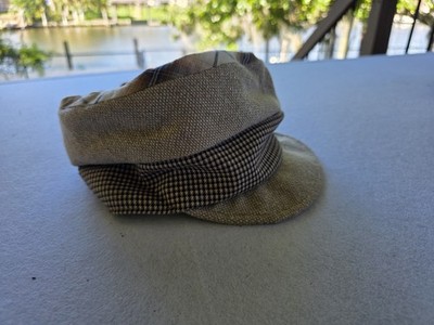 Neutral Beige Women's Baker Boy Cap Size S/M
