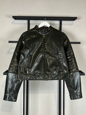 VTG Avant Garde Gothic Japanese Style Snake Leather Cropped Jacket 90s Y2K