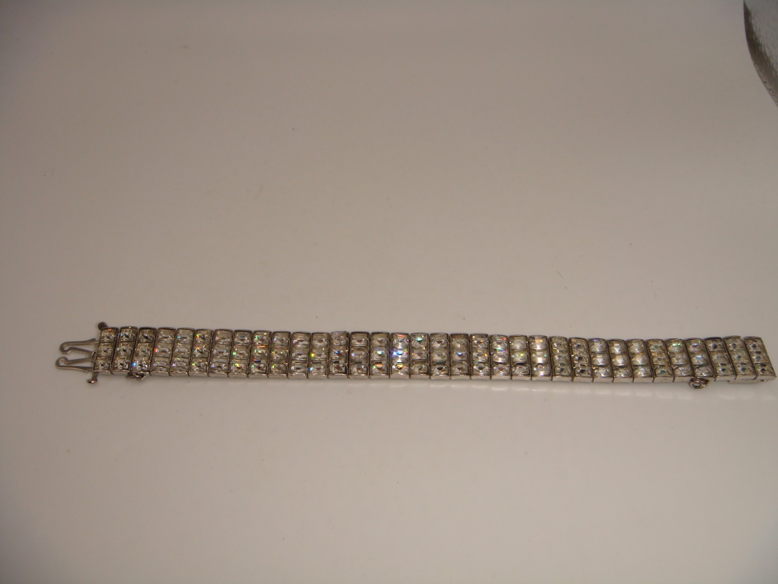 VINTAGE ART DECO RECTANGULAR RHINESTONE BRACELET … - image 10