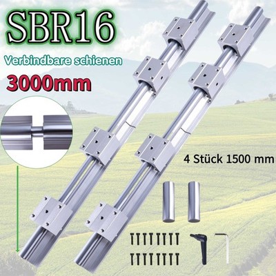 2PCS SBR16-3000mm Linearführung Gleitschiene &8PCS SBR16UU Linearblock 3D-Drucke