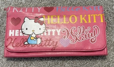Hello Kitty Cosmetic Pouch Pink with Multiple Pockets and Mirror
