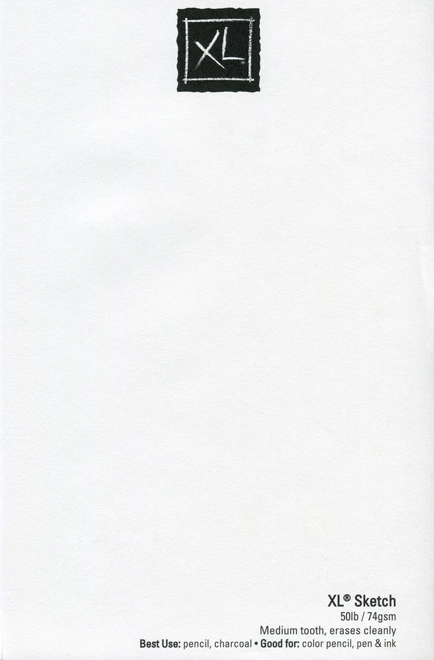 Almohadilla de dibujo de papel serie XL para carbón, lápiz y pastel, encuadernada con alambre lateral,... Foto 4 de 4