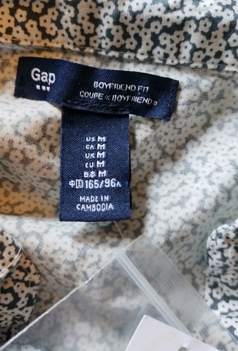 Gap Medium Boyfriend Fit Hemdbluse mit Blumenmuster und Knöpfen Langarm Neu 44,99 UVP - Bild 3 von 5