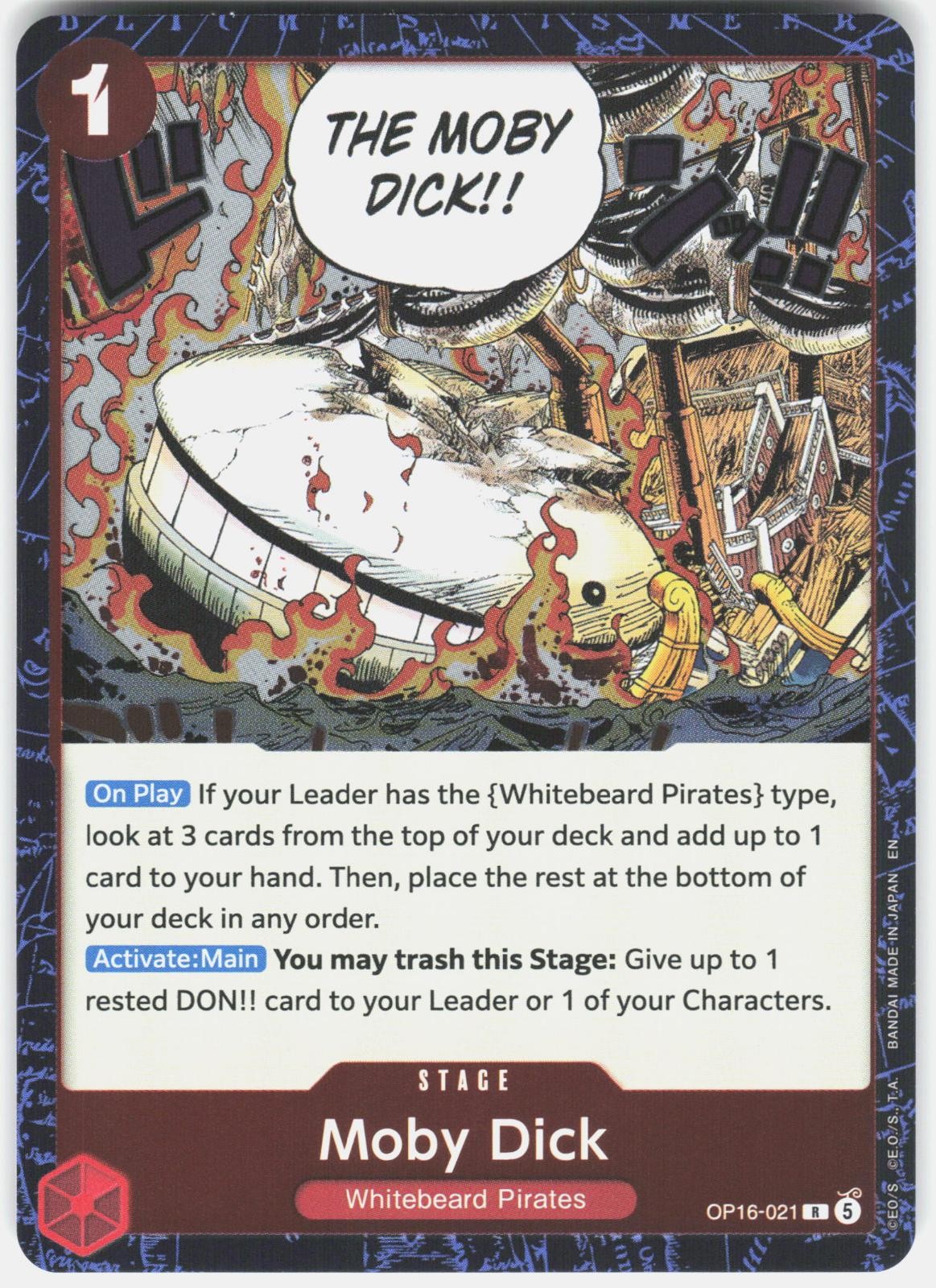 ONE PIECE MOBY DICK OP16-021 THE TIME OF BATTLE FOIL NM/M