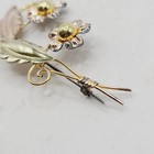 Vintage Van Dell 1/20 12KT Gold Filled Two-Tone Floral Brooch Pin Signed USA — photo 9
