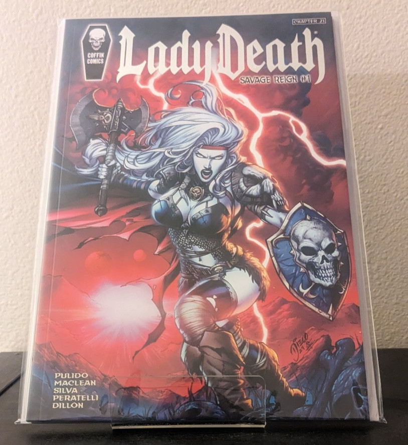 Lady Death:  Savage Reign #1 - Coffin Launch - Diego Bernard Premiere Silver NM