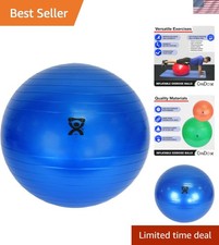 30-1800 Blue Non-Slip PVC Vinyl Inflatable Exercise Ball, 12" Diameter, 300 l...
