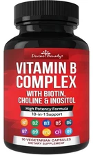 Super B Complex Vitamins - All B Vitamins Including B12, B1, B2, B3, B5, B6, ...