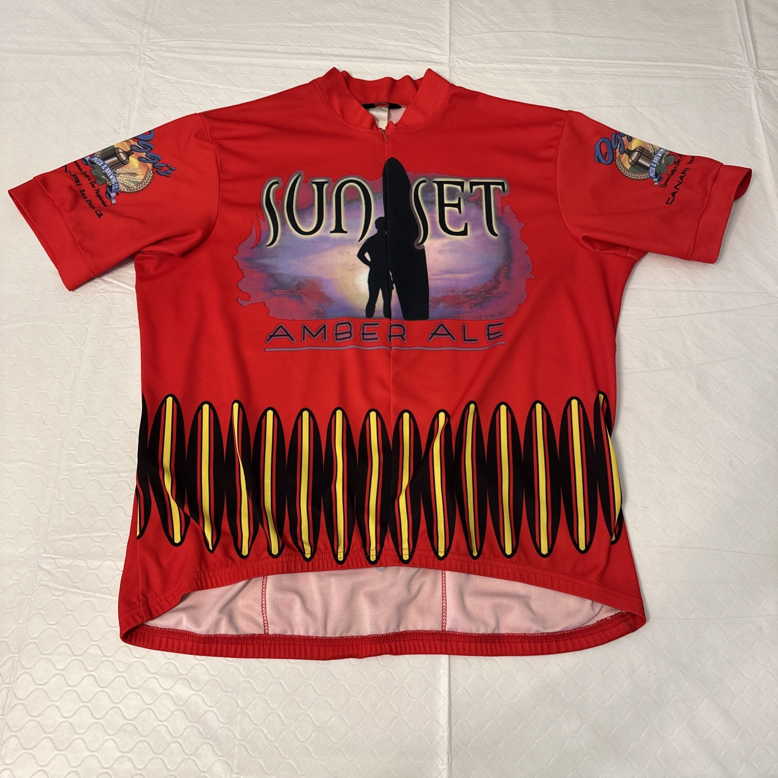 Camiseta deportiva de ciclismo Canari Sunset Amber Ale Oggi's Pizza-Brewery tablas de surf para hombre XL