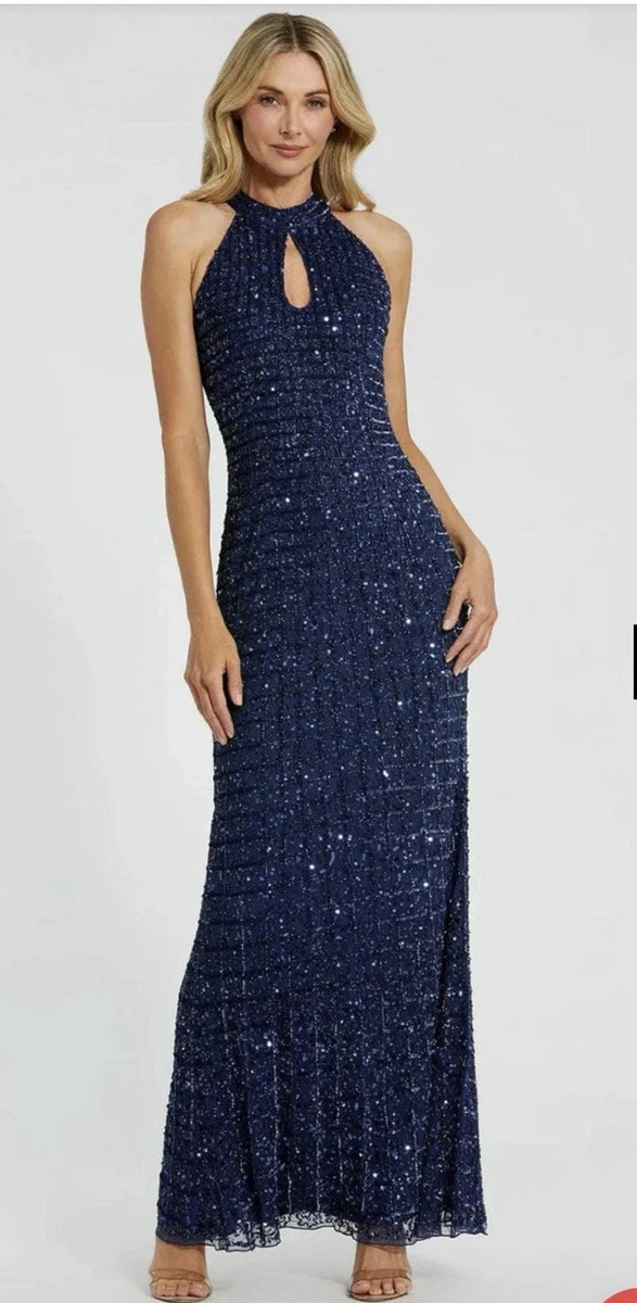 halter gowns & formal dresses Royal Blue Long Halter Sequin Formal Gown 910 Royal / 0 main image 0