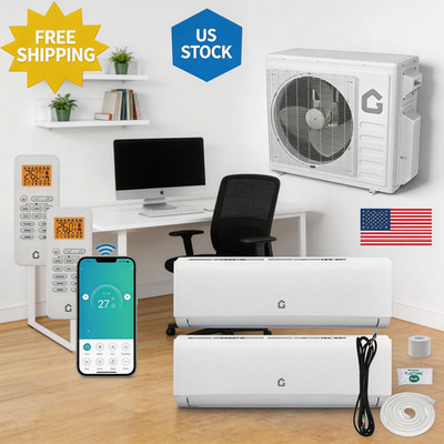 18000 BTU Dual Zone Air Conditioner Ductless Heat Pump 9000+9000BTU Mini Split