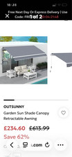 Outsunny Retractable Wall-Mounted Awning Grey Aluminium/Polyester 395cm