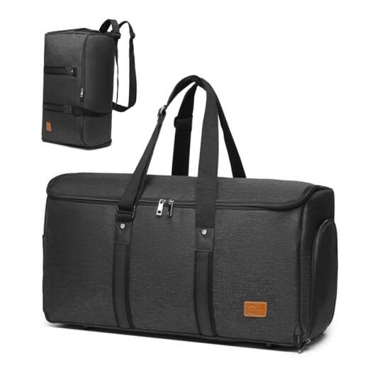 Convertible Garment Bag for Travel, Carry On Travel Garment Bag Backpack Black