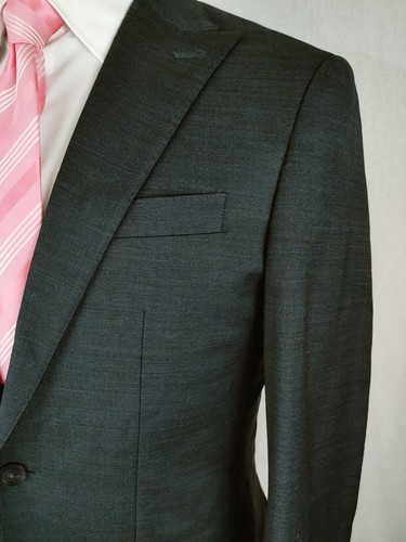Joseph Abboud Suit Coat Mens 38R Charcoal Gray Wool Two-Button Blazer Jacket - Picture 2 of 16
