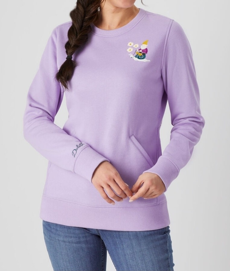 Duluth Trading Co Women's Garden Logo Sweatshirt in Soft Lavender sz XS Gnome